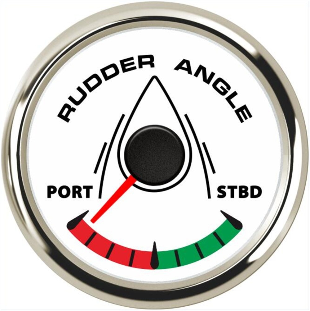 Pack of 1 52mm Waterproof Rudder Angle Gauges 9-32V Marine LCD Rudder Angle Meters Port to STBD with 8 Kinds Backlight for Ship