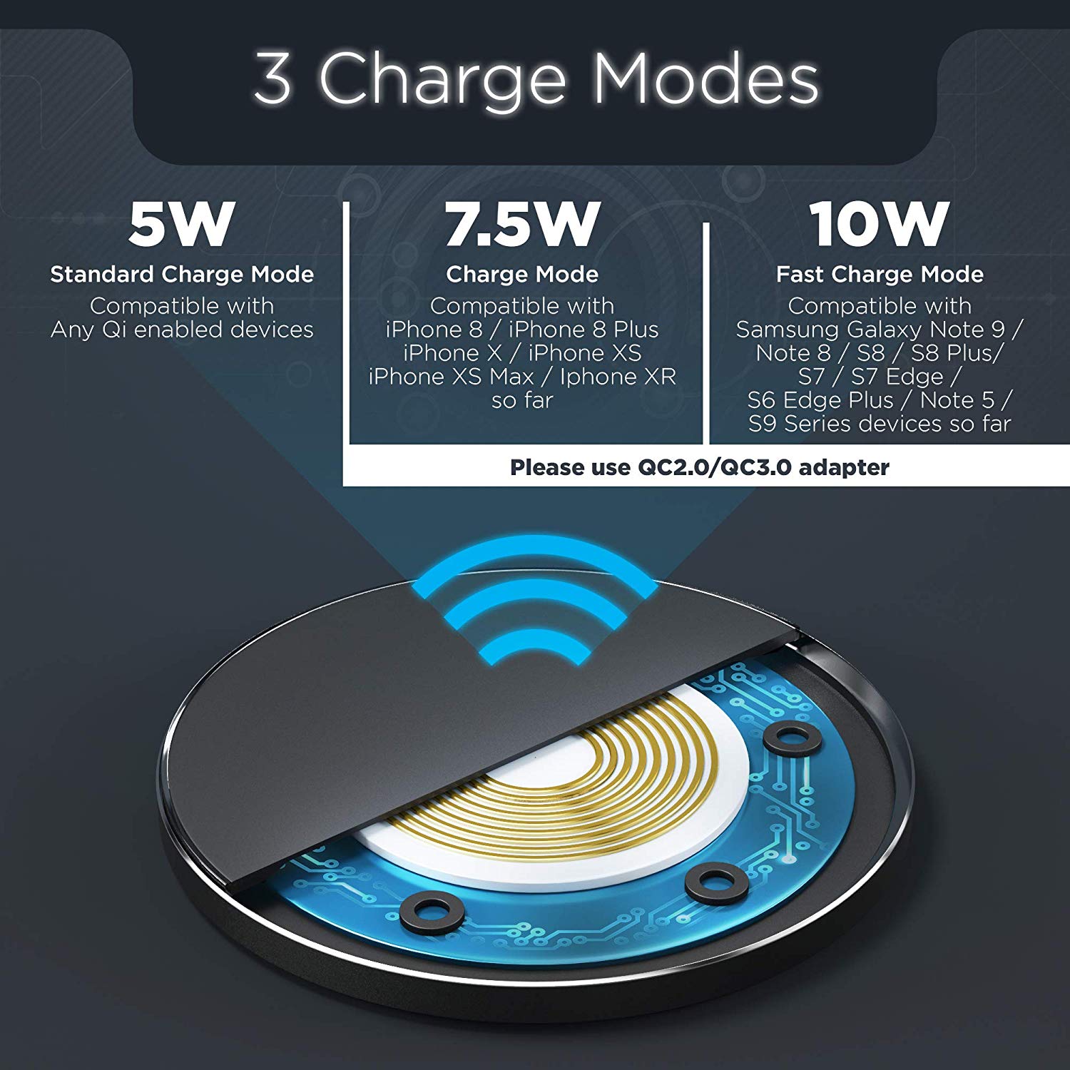 Caricabatterie Wireless Powerwave Pad 10W Max per iPhone Xs Max XR XS X 8 Plus 10W ricarica rapida per Ulefone power 5 5s Armor X 6
