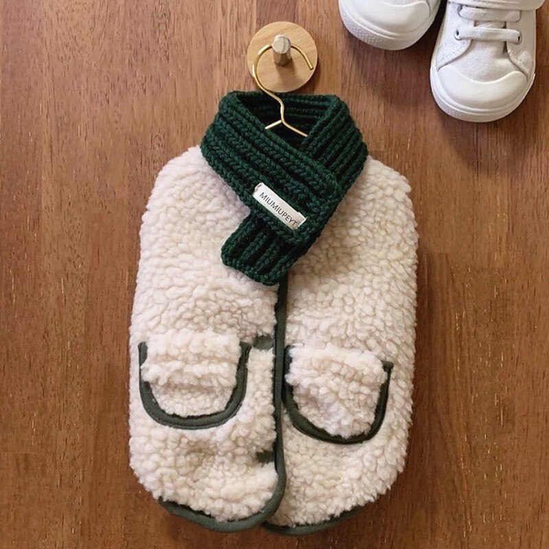 Jaar huisdier hondenkleding herfst winter warme katoenen jas met sjaal huisdierkleding chihuahua voor kleine middelgrote honden puppykleding