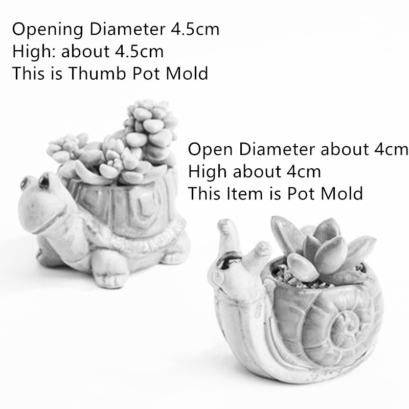 Mini schildpad slak knutsel duim bloempot siliconen mal puur handgemaakte cement pot mal betonnen plantenbak cactus mallen