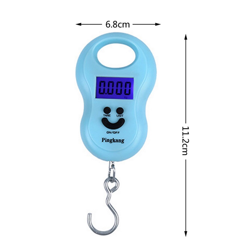 Portable suspendu 50Kg /10g LCD numérique bleu rétro-éclairage pêche poche échelles bagages crochet échelle numérique échelles Portable suspendu
