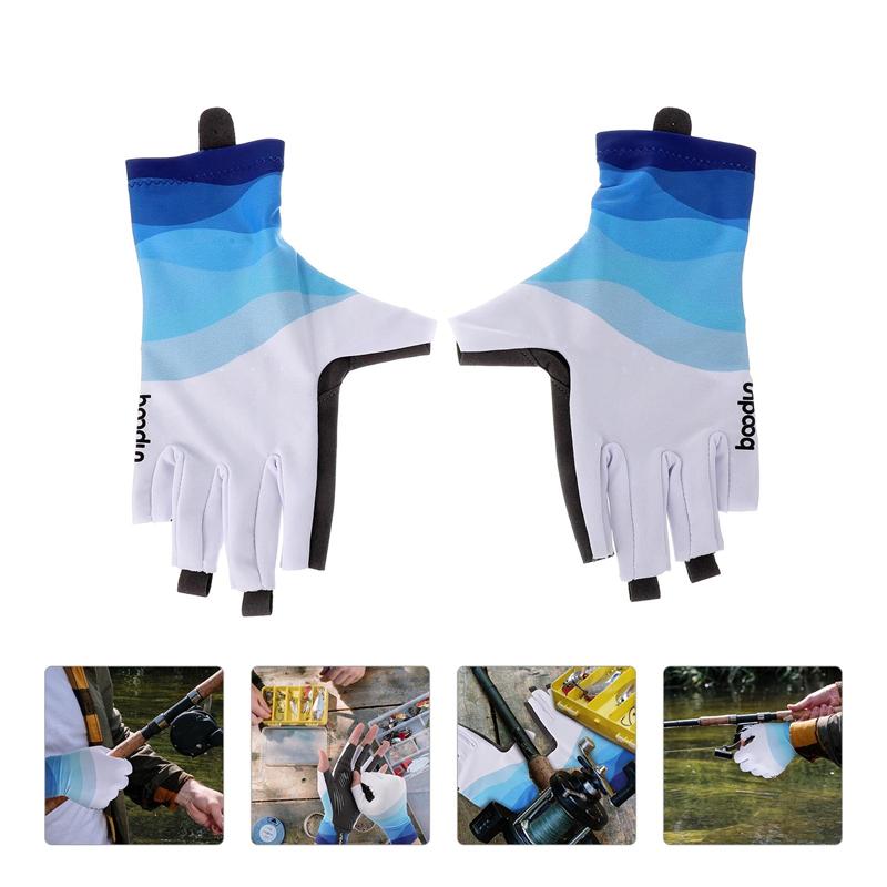 1 Pair Sun Protection Half-Finger Gloves Breathable Gloves For Sailing Cycling Outdoor Fishing Riding Camping Supplier