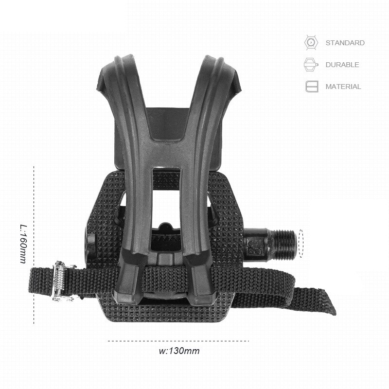 Spinningcykelpedal spd-pedal i aluminiumlegering med tåklämmor &amp; klossar cykeltillbehör för spinbike motionscyklar