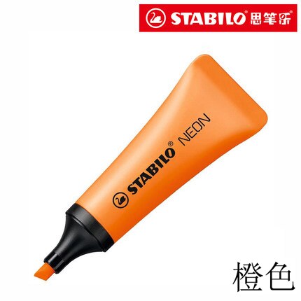 1Pcs STABILO 72 Highlighter Neon Marker PenToothpaste Appearance Large Capacity And Eye-catching Art School Supplies: orange 1pcs