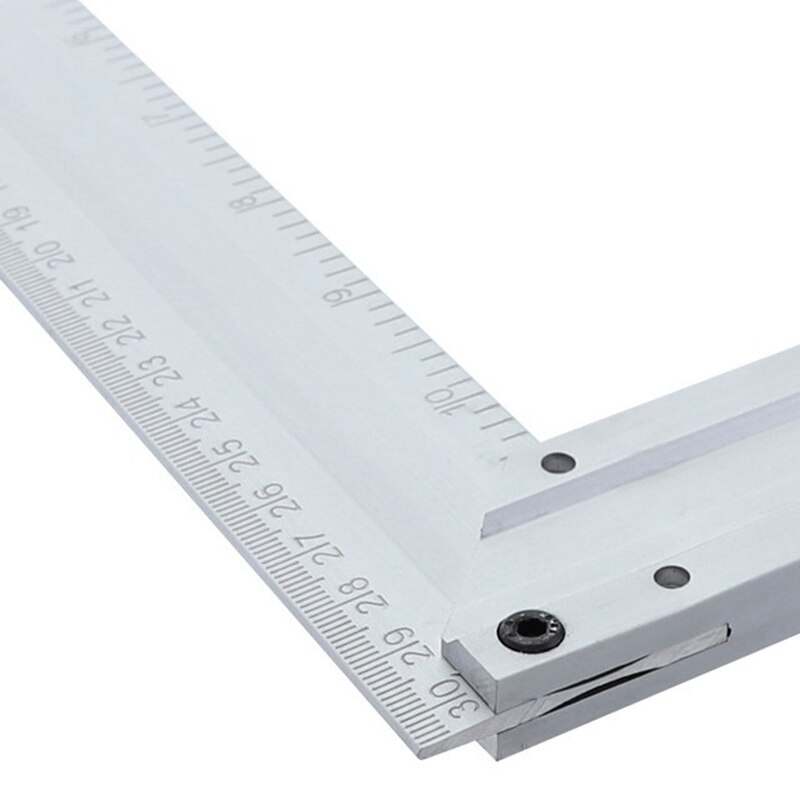 300mm Square Ruler 90 Degrees Aluminum Alloy with Level Bubble Metric/Inch Woodworking Foot Level Tools