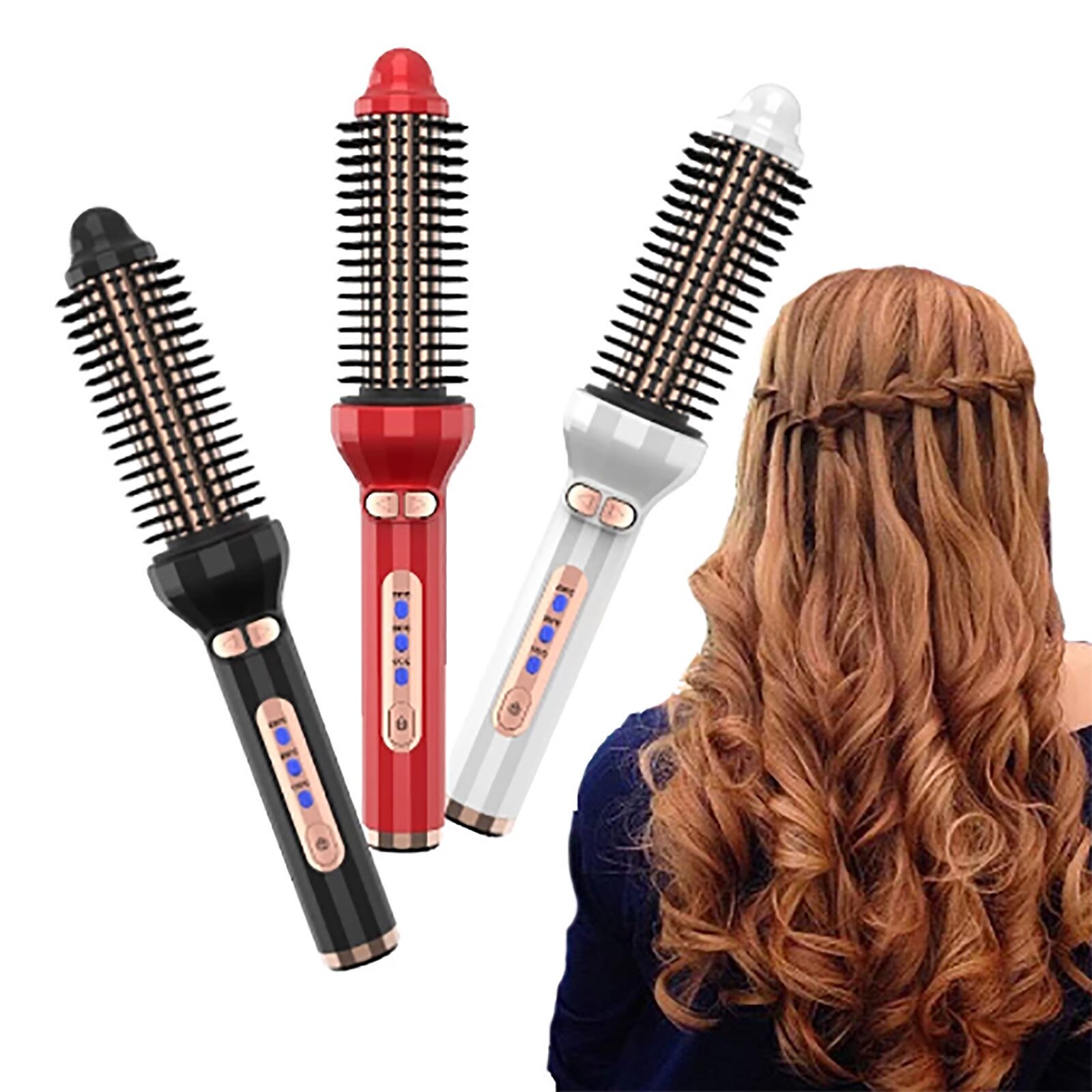 2 In 1 Hair Dryer Brush Automatic Rotating Roller Air Styler Rotating Brush Styler Comb Curling Iron#g30