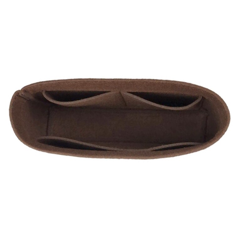 Fits For Pochette Passy Flap Felt Cloth Insert Bag Organizer Makeup Handbag Organizer Travel Inner Purse Portable Cosmetic Bags: simple coffee