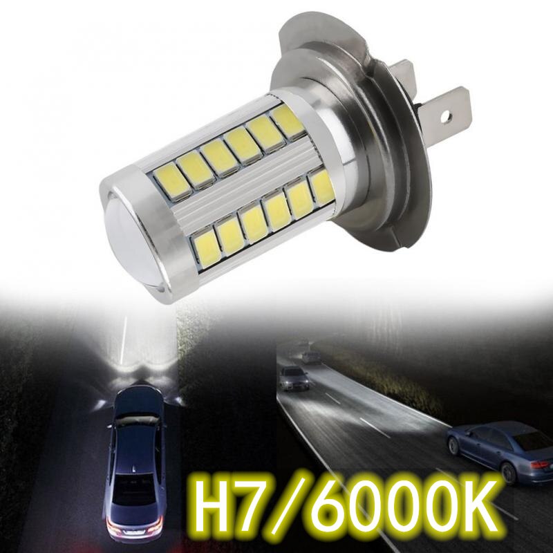 H7 Led Super Heldere Witte 5630 Smd 33 Led Auto Fog Driving Light Lamp Auto Koplamp Decoratieve Verlichting 5360 Led 6000K