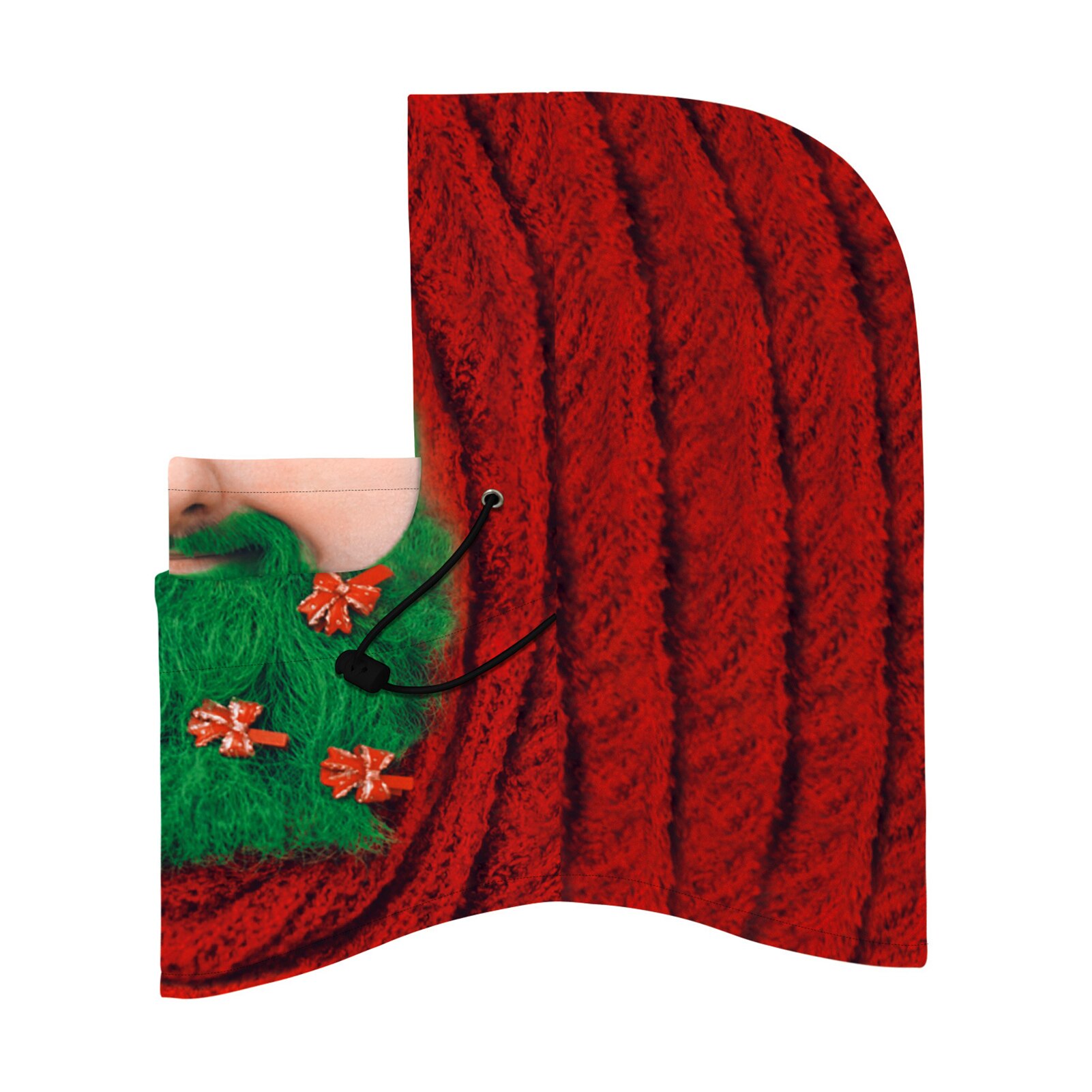 Kerst Digitale Afdrukken Volwassen Unisex Kerst Digitale Afdrukken Winter Winddicht Skiën Warm Hooded Gezicht Cover