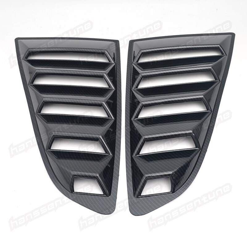1 Pair OE Style Side Black Window Louvers Left & Right Side Fits For Mustang: Carbon Filber
