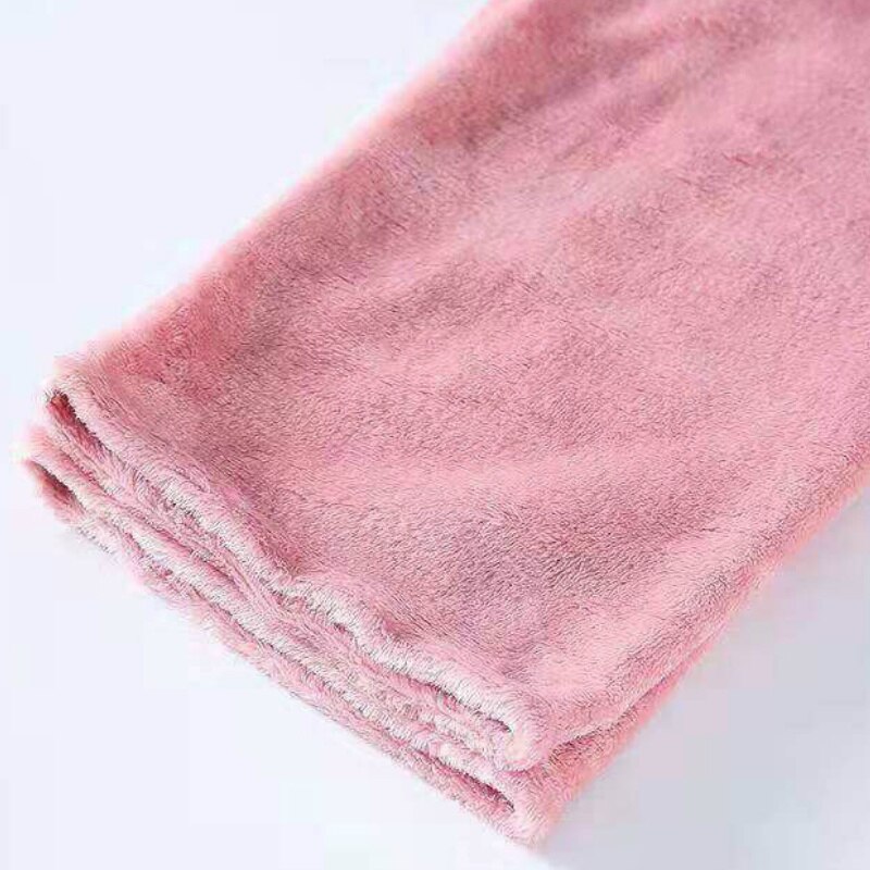 Pantalones de dormir largos para mujer, franela lisa, pijamas de lana en Coral, ropa de dormir suave y cómoda, estilo coreano