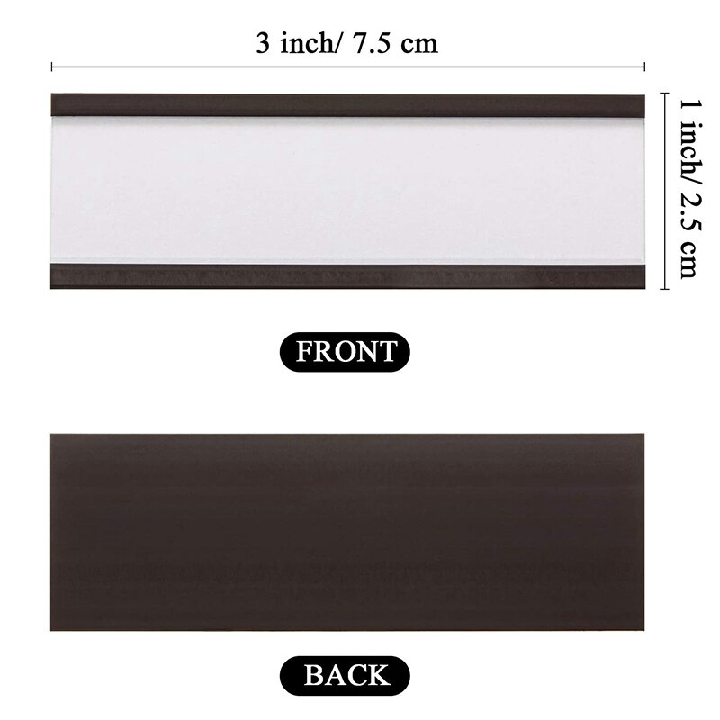 30Pcs Magnetische Label Houders Met Magnetische Data Card Houders Met Clear Plastic Protectors Voor Metalen Plank (1X3 Inch)