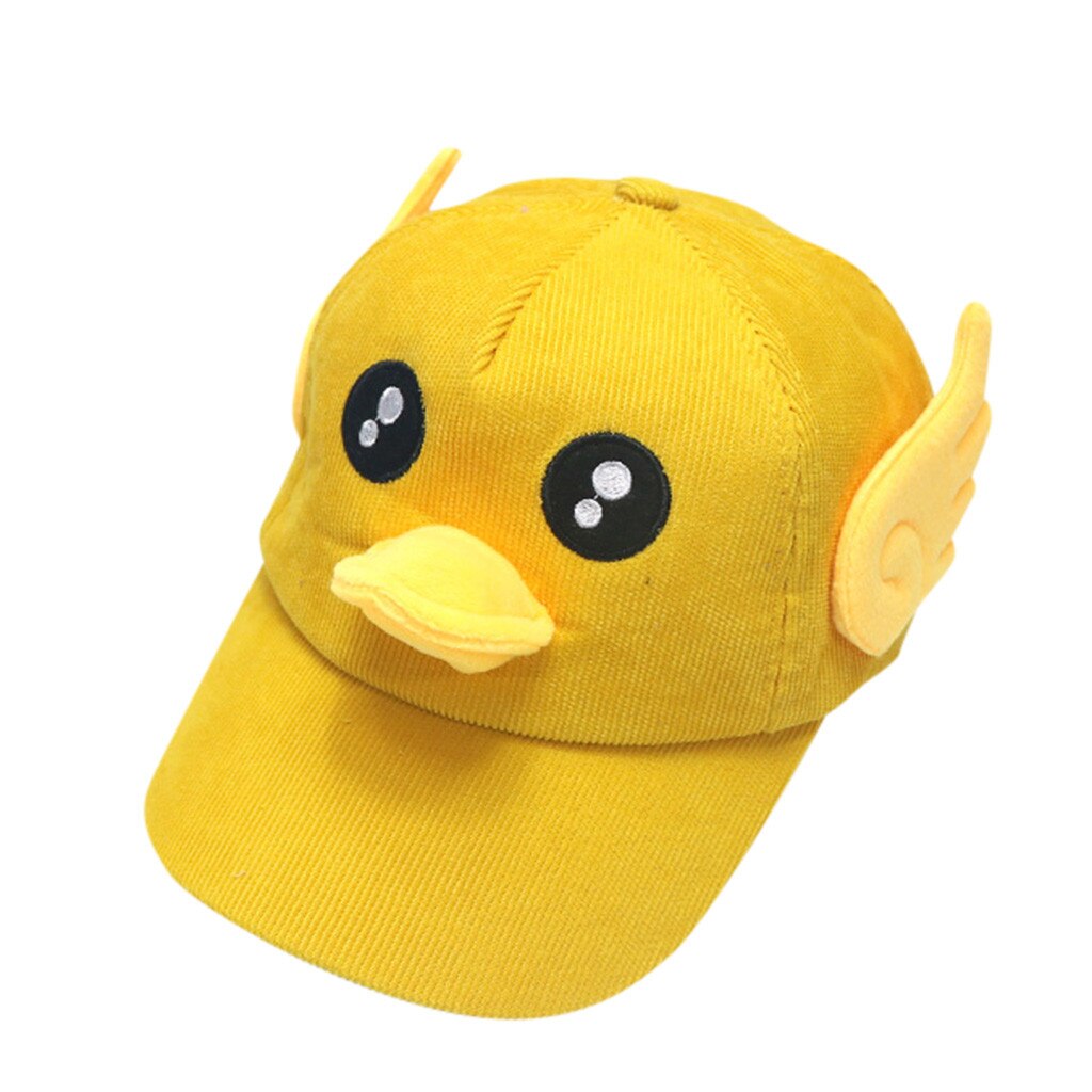Cute Cap Kids Boy Hats Soft Comfortable Cotton Lovely Audio Sunhat Eaves Baseball Cap Sun Hat Beret casquette enfant: Yellow