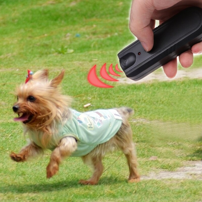 LED Ultraschall Anti-Rinde aggressiv Hund Haustier Repeller Bellen Stopper Abschreckung Zug