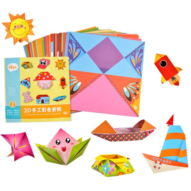 2 Sets Exquisite Paper Foldings DIY Handicraft Papers Colorful Papers Foldings for Kids (Animal and Living Style)
