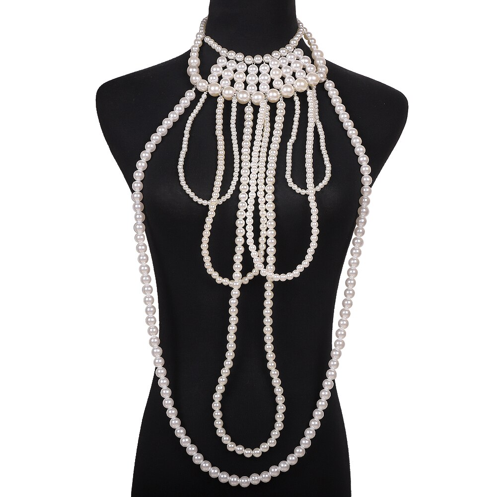 Miwens Luxe Unieke Gesimuleerde Pearl Body Kettingen Sieraden Voor Vrouwen Bridal Wedding Big Verklaring Jewelrys Brand: body chains 4
