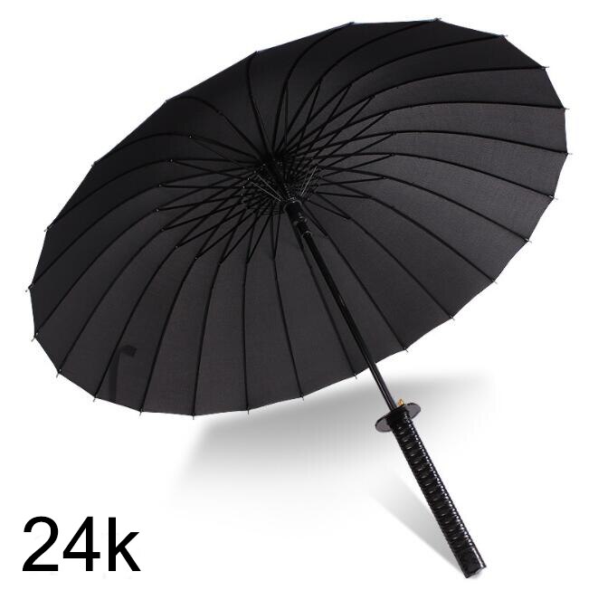 Parapluie samouraï japonais super coupe-vent semi-automatique longue poignée parapluie 8/16/24 os mâle dame animation parapluie: 24k
