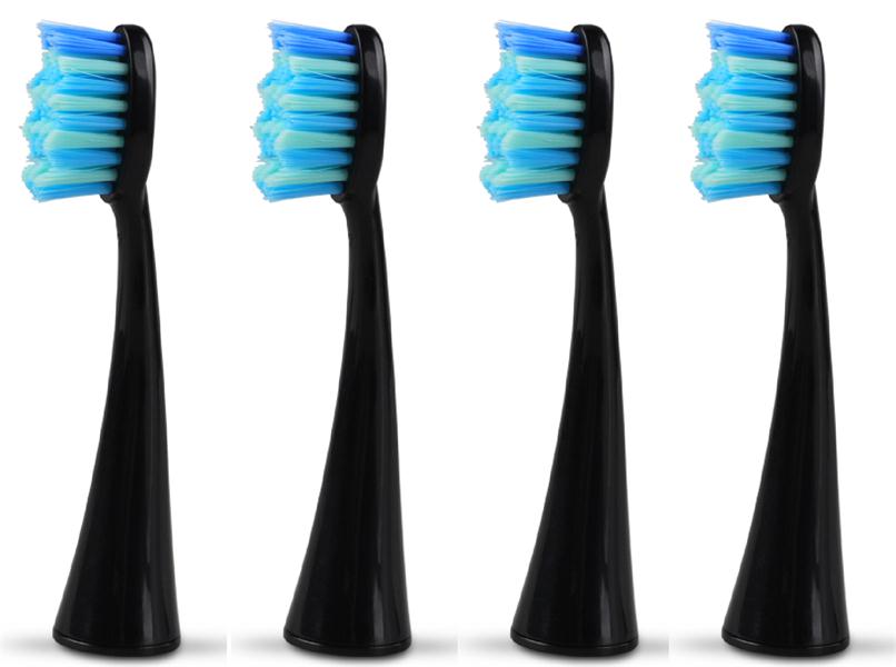 Seago 4pc/ sæt elektriske tandbørstehoveder tandbørste udskiftning børstehoved til  s2 fit avanceret strøm / pro sundhed / præcision ren: Sort