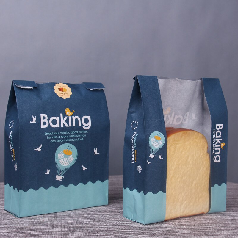 100 Stuks Wegwerp Papieren Zak Verpakking Brood Toast Cake Bakken Bag Festival Party Dessert Decoratie Zakken