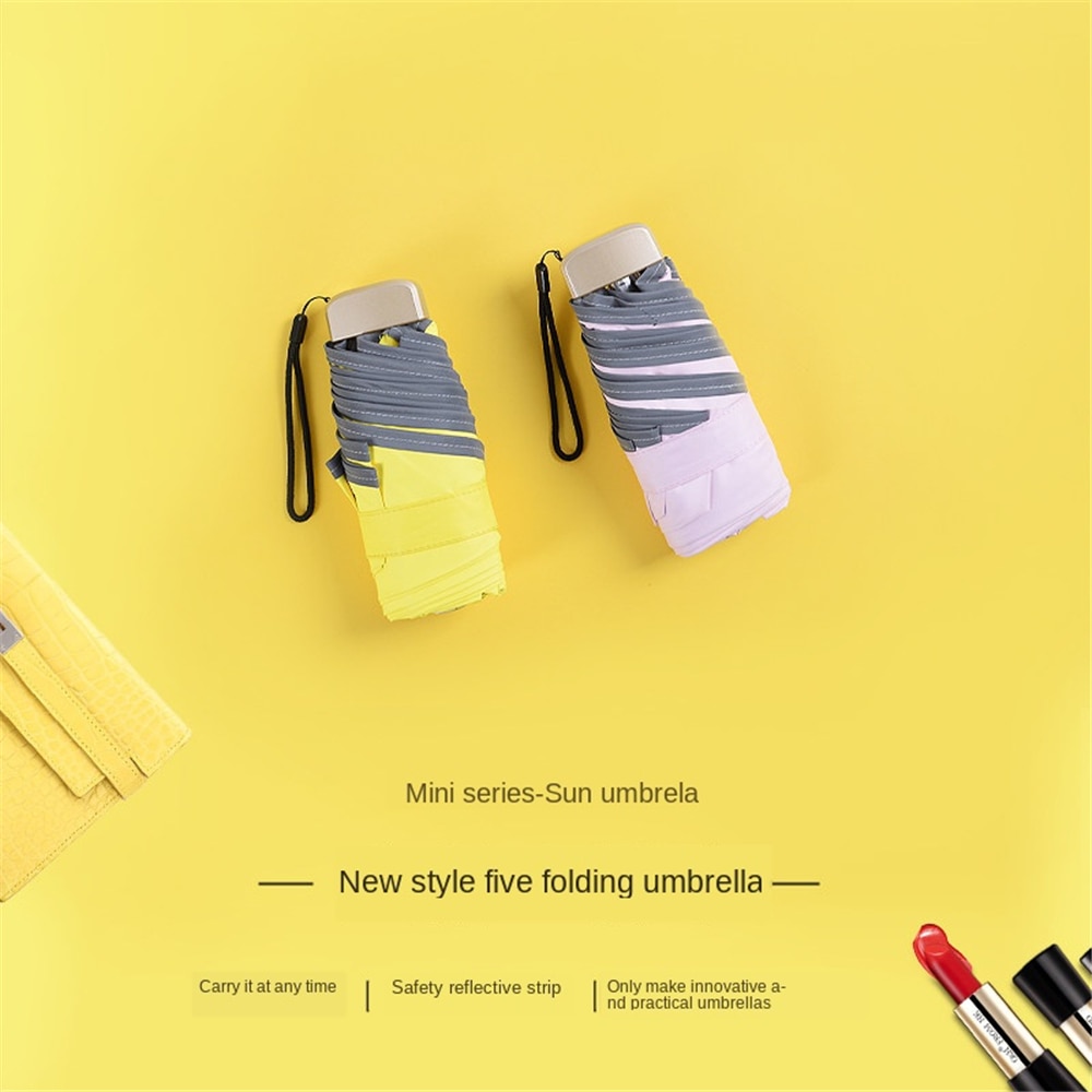 B-LIFE Travel Umbrellas for Women Sun Umbrellas Compact Umbrellas for Rain and Wind with Met Water Begin Bloom and One Hand Open