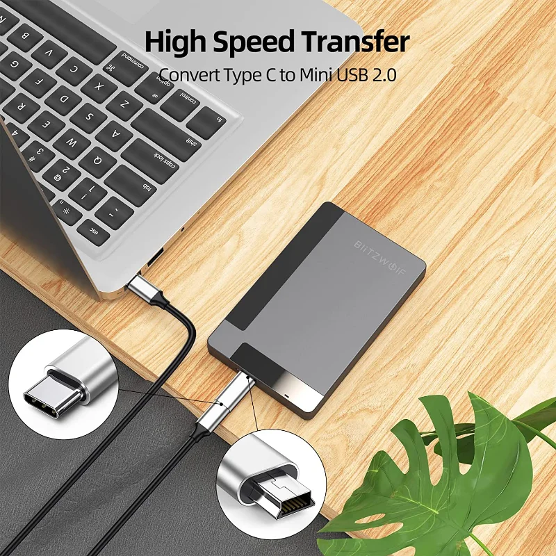 1-3 sztuki Adapter Mini USB męski na żeński typu C do smartfonów z systemem Android Tablet Złącze adaptera USB typu C na Mini USB