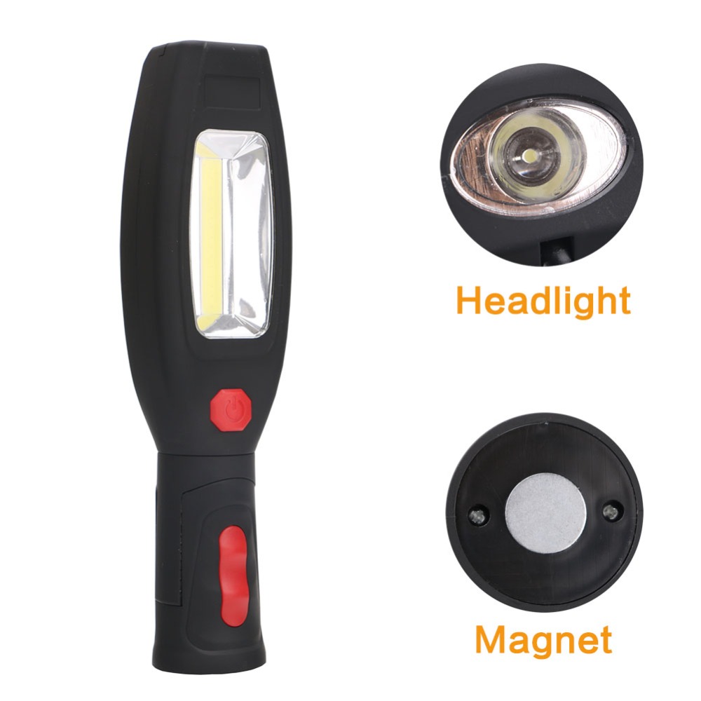 1*COB LED+1*1W LED Work light 2 Mode USB Rechargeable Flashlight Magnetic Portable Spotlight Torch Built-in Battery Lamp