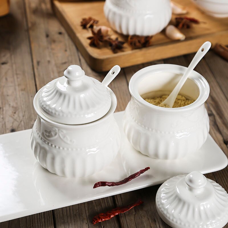 White French Court Style Salt Pepper Oil Dispenser For Kitchen Spice Organizer Storag Box Seasoning Box Kitchen Accessories