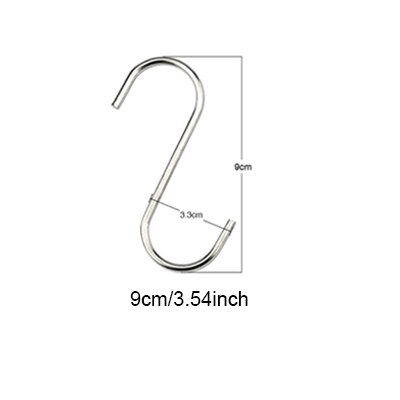 10Pcs S-Vorm Haak Keuken Reling Multifunctionele Reling S Hanger Haak Sluiting Houder Rvs Haken opknoping Opslag Gereedschap: 10pcs 9cm