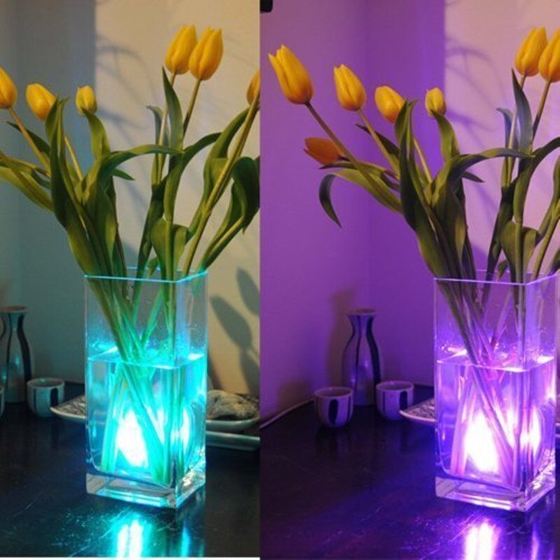 RGB 10 Led Submersible Light Battery Operated Waterproof Swimming Pool Wedding Party Piscina Pond Vase Base Floral Lightings