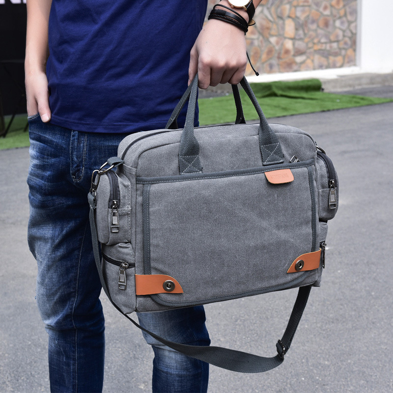 Herenhandtas multifunctionele canvas herentas schoudertas zakelijke casual crossbody messenger reistas canvas tas