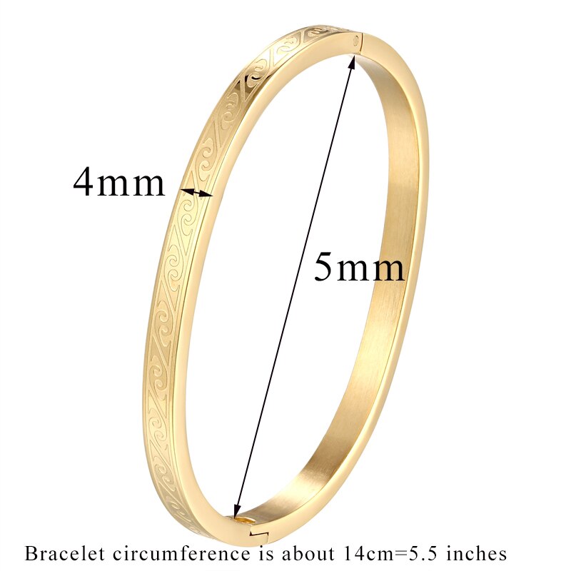 5 cm klein formaat kinderarmband en 5,8 cm diameter moederarmband roestvrij staal sieraden gouden kleur armband: Goud-kleur
