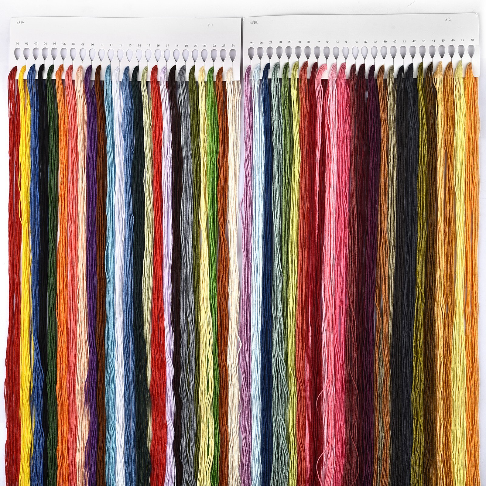 12/24/48pcs Embroidery Thread Gradient Colors Floss Cross Stitch Kit Rainbow Embroidery DIY Threads Crafts Cotton Sewing Skein: 48 colors