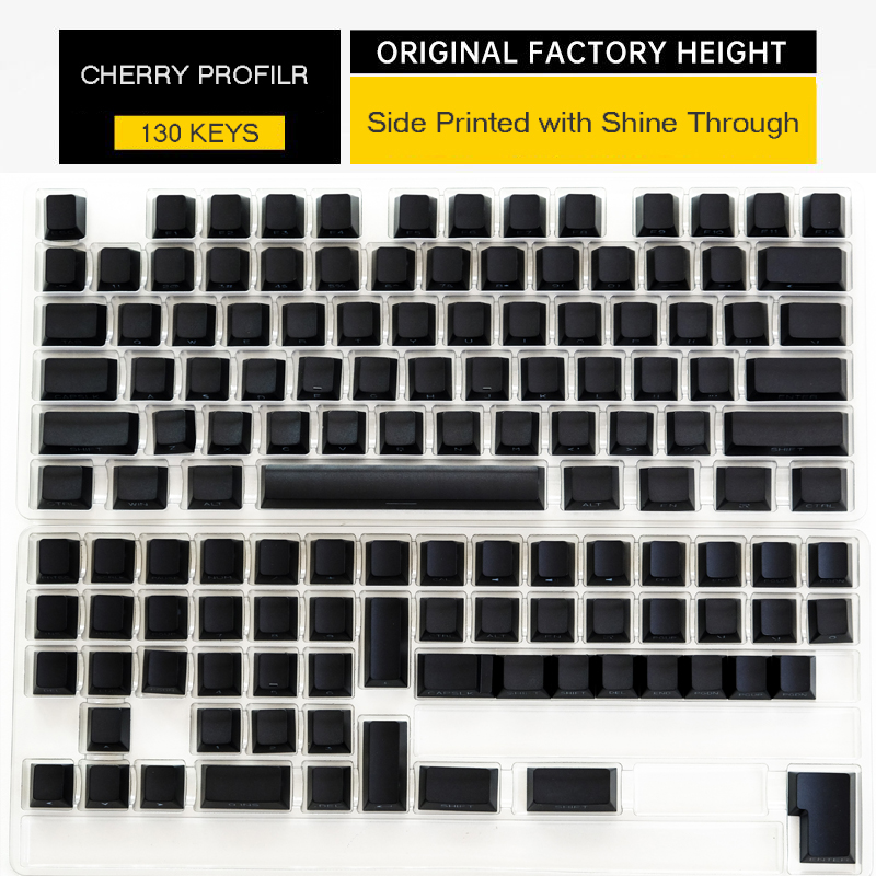 135 Keys Gradient Cyan Keycaps Double Shot PBT Keycap Side Print RGB Backlit Keycap Cherry Profile for MX Switches Keyboards: Beige
