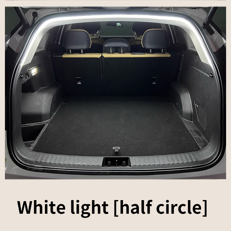 Iluminación de maletero de alto brillo para coche, luz ambiental, decoración interior, cableado LED, tira de luces para puerta trasera con detección automática sin cables: Color blanco cálido