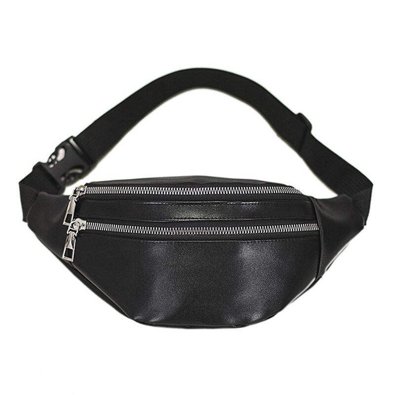 Femmes poitrine sac taille Packs pour unisexe femme PU cuir Fanny Packs nouvelle dames ceinture Bum sacs: black
