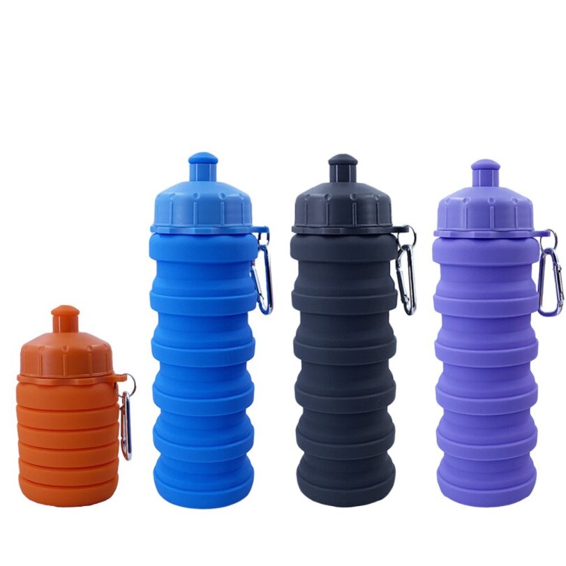 500ml Fahrrad Faltbare Wasser Flasche Dicht Radfahren Wasser Trinken Flasche Kreative Teleskop Tragbare Outdoor Drink Flasche