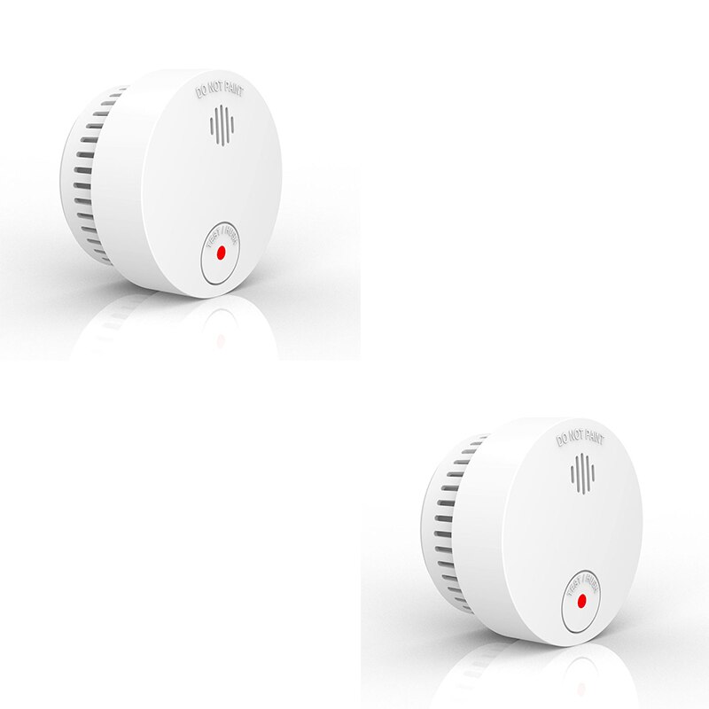 Smart smoke detector Voice Warn Sensor Smart Home Security Fire Protection High Sensitive Battery 10 Years Of Use: 2 PCS