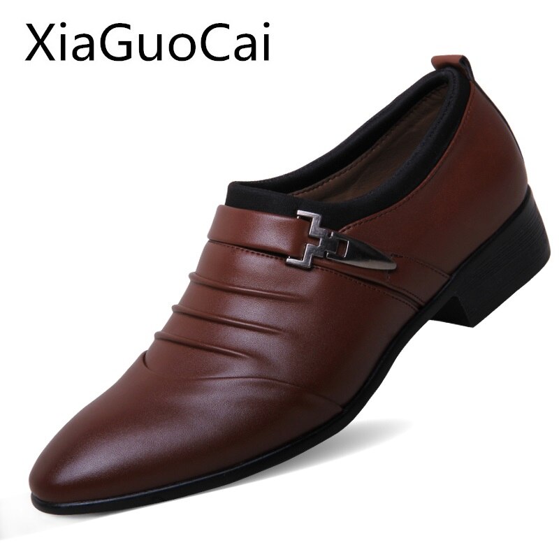 Mannen Formele Schoenen Bruidegom Jurk Schoenen Bruiloft Puntschoen Schoenen voor Man Business Schoenen Lederen Flats