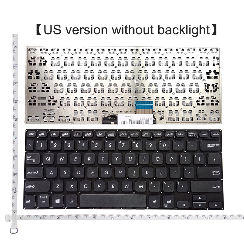 Teclado retroiluminado para portátil ASUS vivobook flip 14, TP412, TP412UR, TP412FA, TP412F, US/RU,: US No Backlight