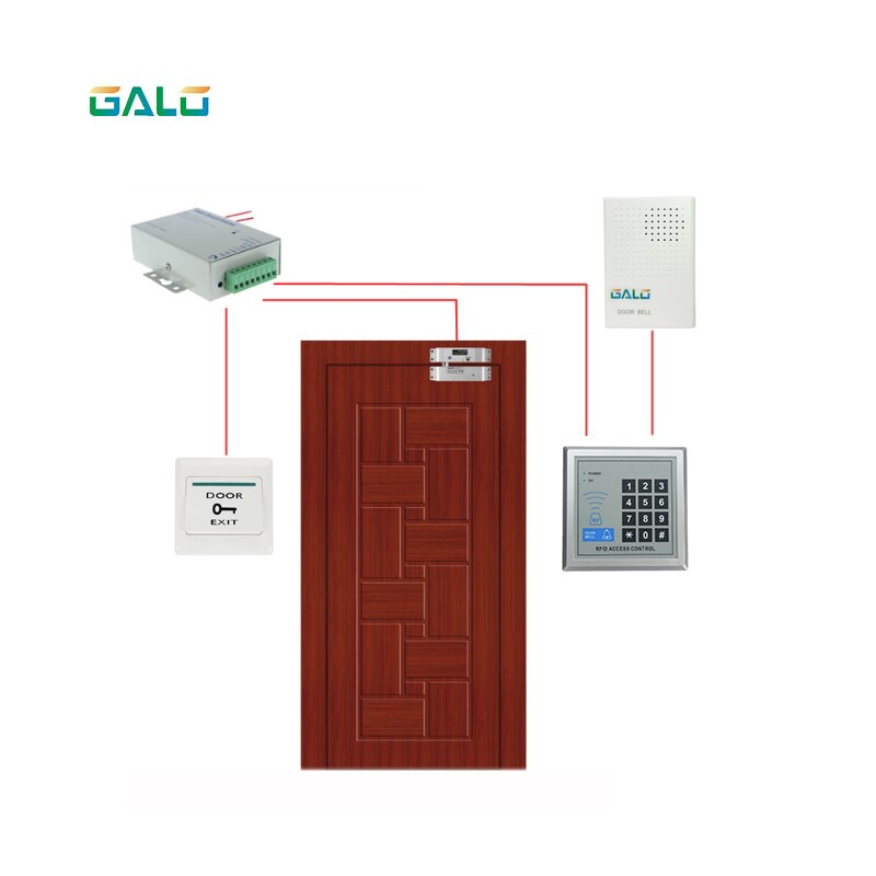 800 kg 1800lbs 4 Line Electric Bolt Lock met Deur Staat Detectie Uitgang Punt en Timer Bolt Lock Fail -veilig Elektrisch Slot: kit3