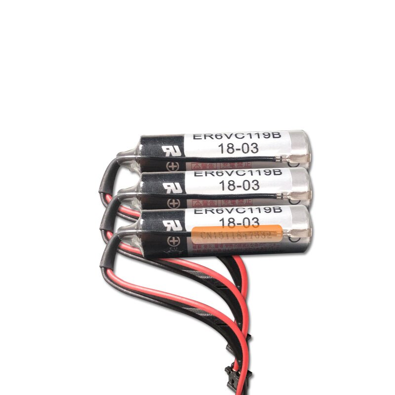 2 pz/lotto 100% Nuovo Originale Per TOSHIBA ER6V ER6VC119B 3.6V 2000mAh PLC Batteria Con Il Nero Spina Libera Il Trasporto
