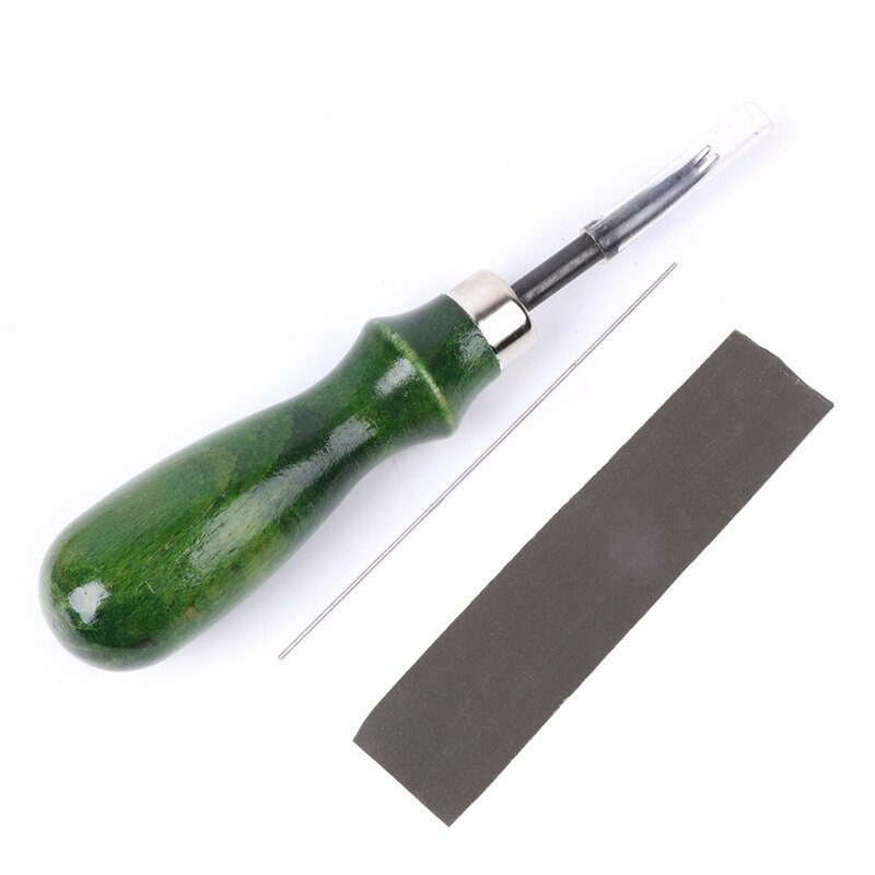 1 Set Leather Edge Skiving Beveling Wooden Handle Craft DIY Cutting Tool Kit For DIY leather manual cutting edge: 1.2mm