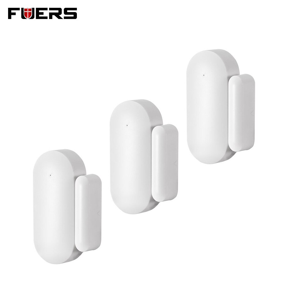 FUERS-Sensor de puerta inalámbrico de tamaño Mini, Detector de seguridad para el hogar, pequeño Sensor de ventana de puerta, 433Mhz, funciona con sistema de alarma W18 K52 W20: 3 Sensors