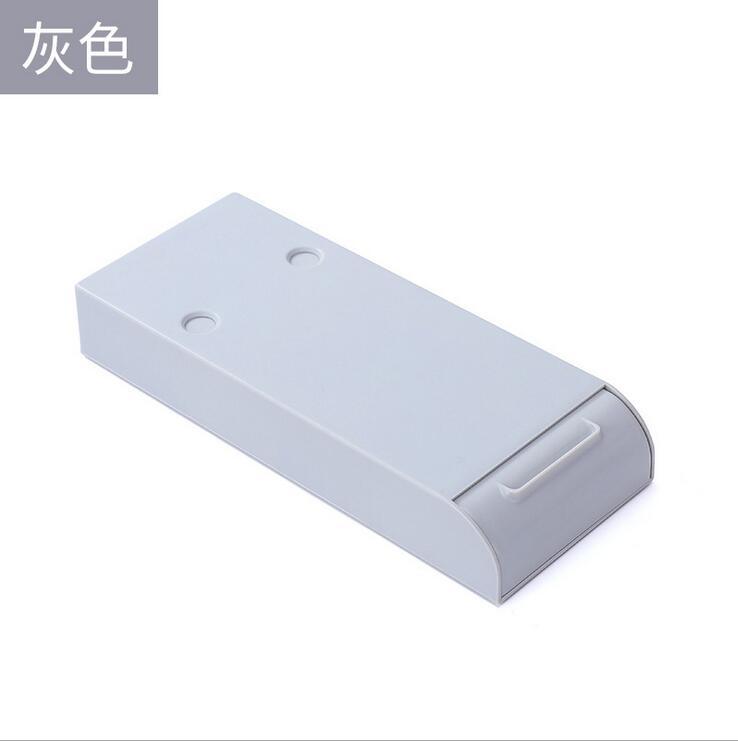 Creative storage box under the desk sticky stationery finishing box drawer type cosmetic storage box: gray