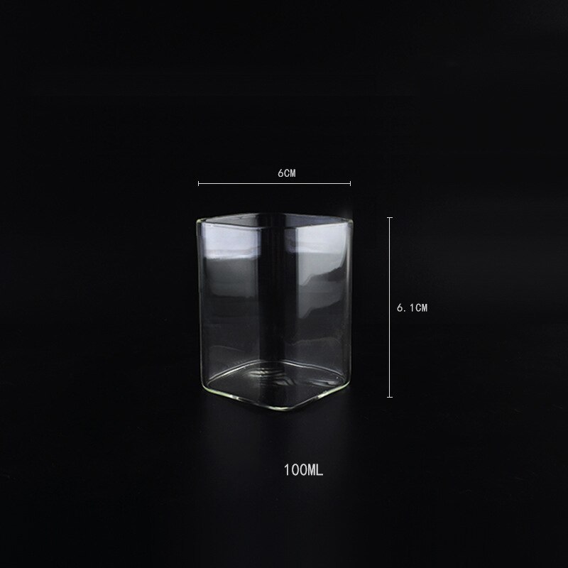 Lead-Free Crystal Clear Highball Glass Cup Drinking Cups for Water Wine Beer Cocktails Square Mini Dessert Coffee Milk Cups: mini-1pcs