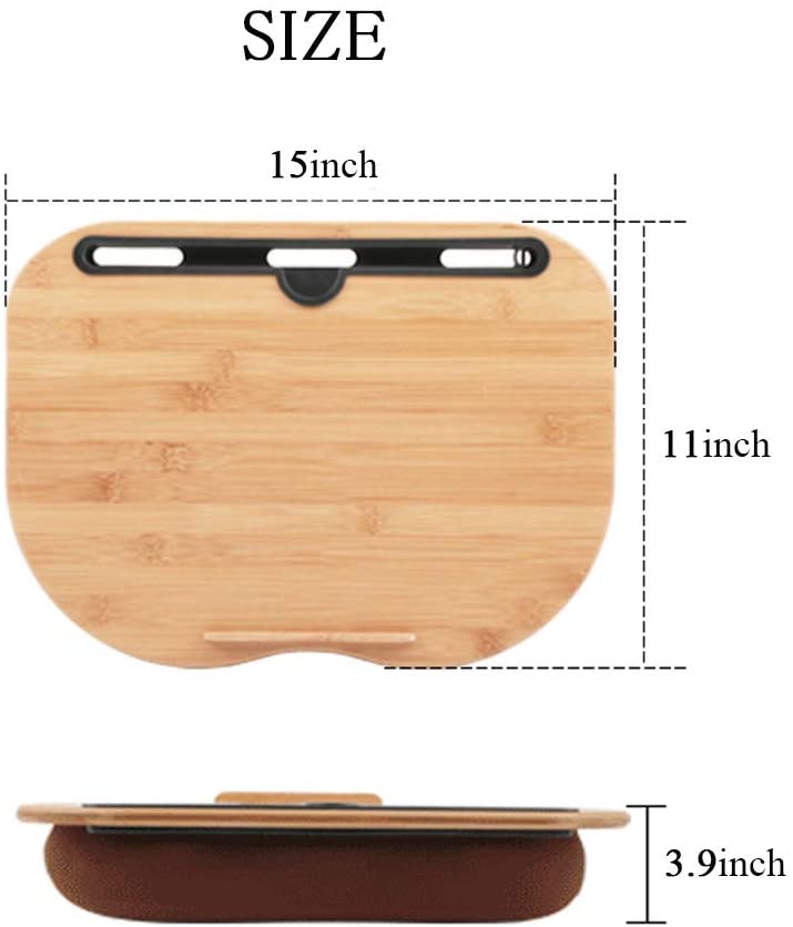 WKWKER Bamboe Laptoptafel Voor In Bed - Opvouwbaar Bedtafeltje Met Inklapbare Poten (Natuurlijk)