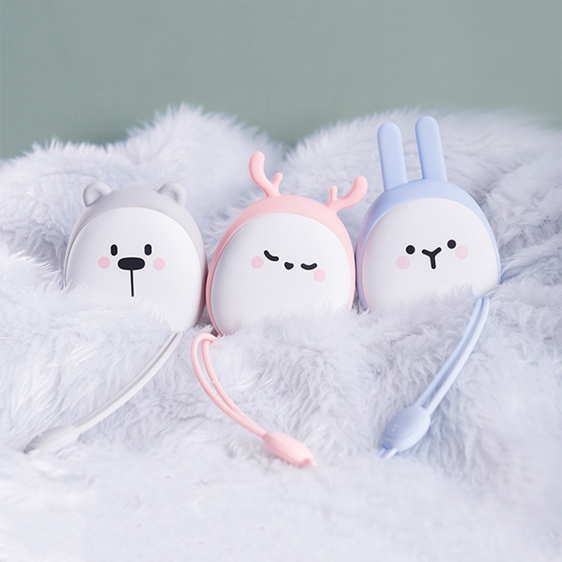 Portable Cute USB Rechargeable Hand Warmers Heater Pocket Mini Cartoon Power Bank Handy Heater Warmers