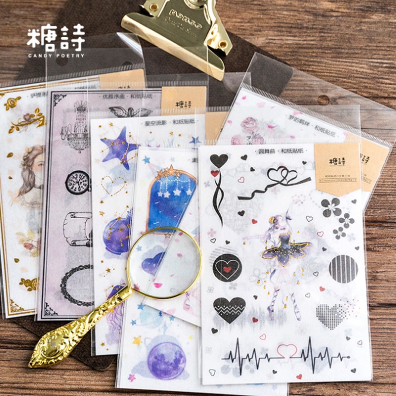 3pcs/pack Retro Girl Feelings DIY Album Stickers for You Kawaii Boullet Journal Sticker Stationery Materiales Escolares