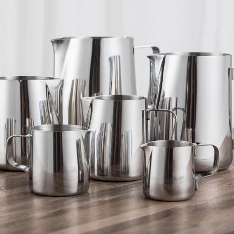 Mjölkkanna rostfritt stål skumning krukan dra blommakoppar kaffe mjölkskummare latte art mjölkskum verktyg kaffe