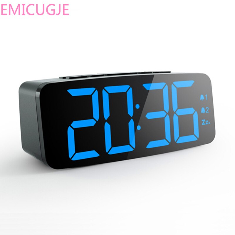 Silent Snooze Alarm Clock Luminous Digital Table ClockBig Numbers Electric LED Alarm Clock with Dual Alarm Bedroom